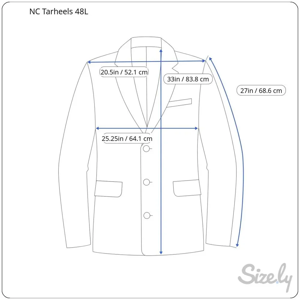 Team Sport Coat NCAA North‎ Carolina Tar Heels Wool Blazer Greg Little #8 48L